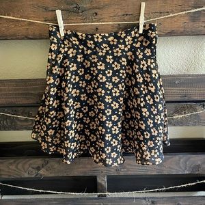Urban Outfitters black floral mini skirt
